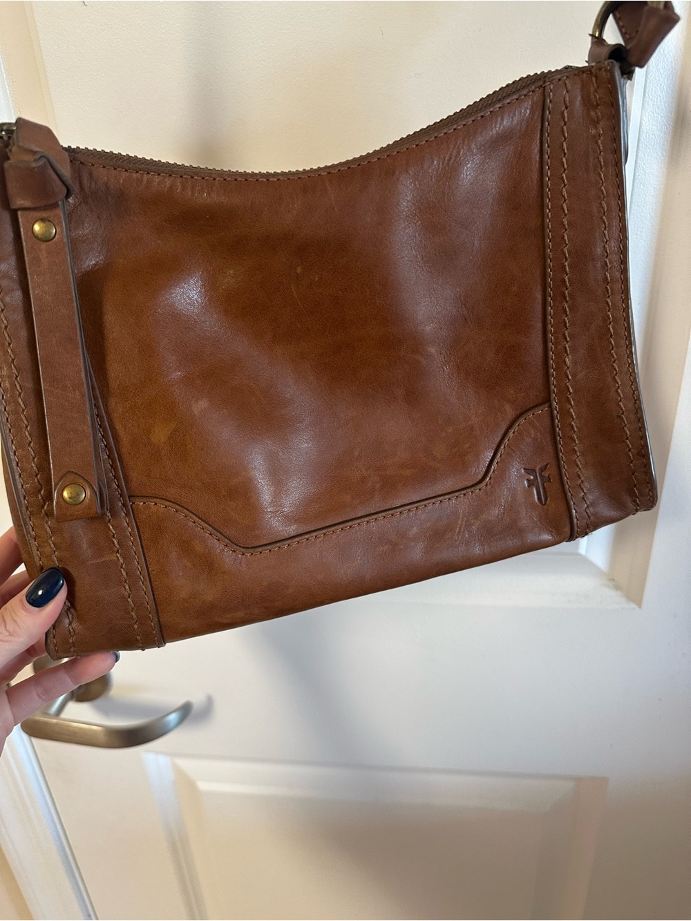 Frye Cognac Brown Leather Crossbody Bag - Picture 9 of 11